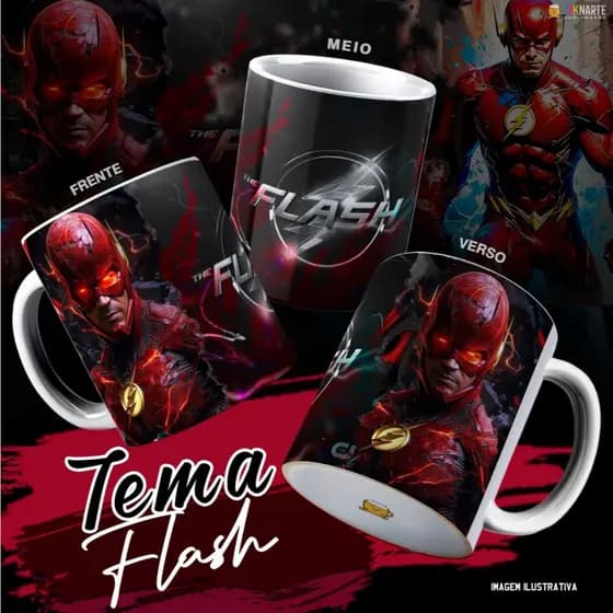 Caneca Flash 325ml Cerâmica | Caneca Herói DC Velocista Presente Geek
