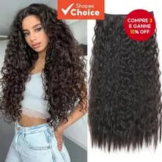 Peruca de Extensão de Cabelo Cacheado Kin ky de 22 Polegadas de Comprimento, 5 Presilhas, Peça Única, Sintética, Corn HH