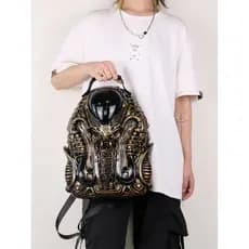 Mochila Y2K de formato especial e exclusivo, mochila unissex personalizada no estilo street punk Predator 4REN