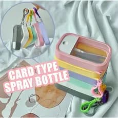 Tipo De Cartão De Spray Bottle 45 Ml Sanitzer Viagem Mão De Bolso Tamanho Recarregáveis Garrafa Invólucro E Gancho Cabid