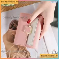 Novo Estilo Carteira Feminina 2024 Versão Trendy Mini Coin Purse Cute Short para Estudantes