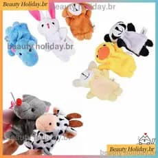 10PCS Bonecos De Pelúcia Biológicos Com Dedo De Animal Bonitinho Brinquedos Para Crianças Festa De Aniversário Favorece