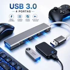 Hub Extensor USB 3.0 4 Portas High Speed – PC/Notebook TV PS Xbox