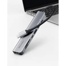 Hub Usb-c 7 Em 1 Strimtech Com Hdmi 4k Usb 3.0 Leitor Sd Tf Compatível Mac Windows Samsung Dex Prateado