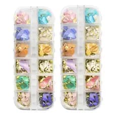 2 Estojos com Madrepérola Para Unhas Gel Acrigel Encapsulamento Nail Art 3D