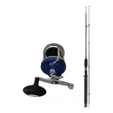 Pesca Meio Pesada Carretilha Ottoni Jj300 + vara Peggy 30lbs Quilos