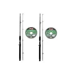 Kit Ottoni 2 Varas Pesca Carretilha Peggy 1,70m + linhas Kawana Top
