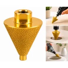 Broca Cônica Diamantada Chanfro para Esmerilhadeira M14 Ideal para Cortes Precisos em Porcelanato