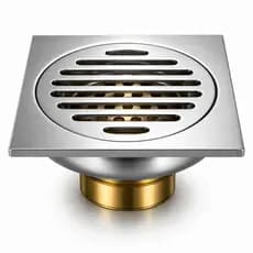 Ralo Aço Inox Banheiro Quadrado C/ Dreno Anti Odor 10x10cm
