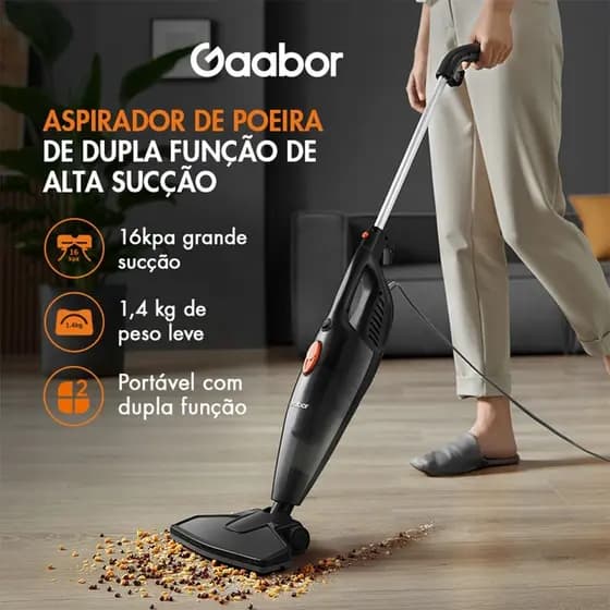 Gaabor Aspirador 2 em 1 127V 16000Pa Sucção Forte Com Haste Dust Off Portátil GVCW M15A