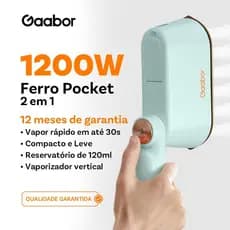 Gaabor Ferro de Vapor 127V Portatil Rapido Para Viagem Roupas Top Clean HM M01A