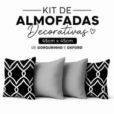 Kit 4 Capas para Almofadas Decorativas Com Zíper Sala Decoração 45x45 Gorgurinho Resistente