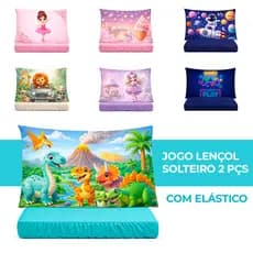Jogo de Lençol Solteiro 2 Peças 400 Fios Infantil Estampado Com Elástico Extra Macio