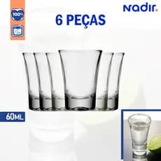6 Copos Dose Vidro 60ml Nadir Olé Shot Bar Festa Uso Profissional