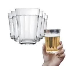 Kit 6 Copo Americano Vidro Nadir Resistente 190ml Tradicional Cerveja Suco Café Drink Restaurante