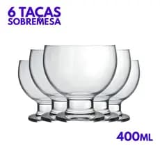 Kit Jogo com 6 Taças Sobremesa Sorvete Paulista 400ml Nadir