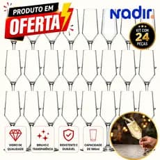 Kit 24 Taças Champanhe Nadir Buffet 186ml Vidro Espumante Bar Festa