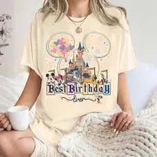 [Camiseta Premium Algodão Puro]LA Plus Camisa divertida estampada com o Castelo do land, unissex feminina#1