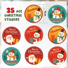 35 pecas adesivo de PVC A prova d agua para decoracao de Natal em estilo retro