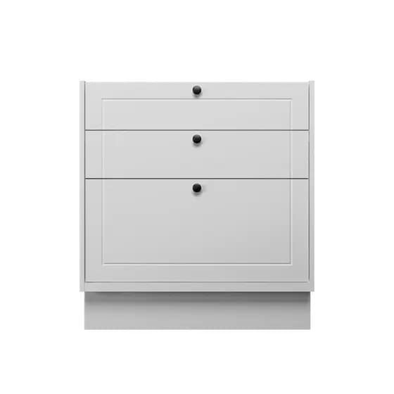 Balcão Cozinha MDF Herval Viana, 3 Gavetas, Branco Ártico, 80 cm