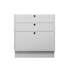 Balcão Cozinha MDF Herval Viana, 3 Gavetas, Branco Ártico, 80 cm