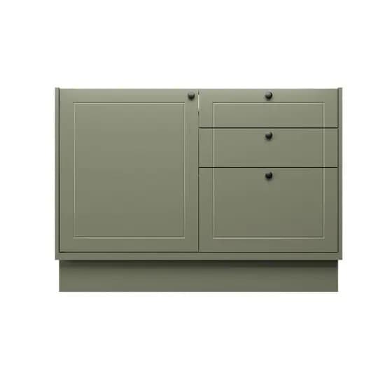 Balcão Cozinha MDF Herval Viana, 1 Porta e 3 gavetas, Verde Hill, 120 cm