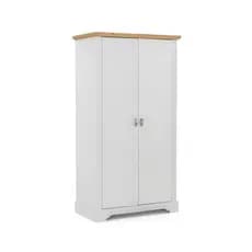 Guarda-Roupa Solteiro Retrô 2 Portas Herval Moscow, Branco Nevada/Pinus