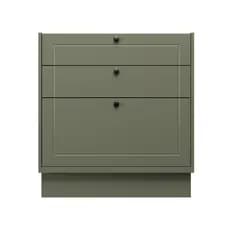 Balcão Cozinha MDF Herval Viana, 3 Gavetas, Verde Hill, 80 cm