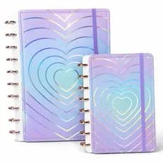 Caderno de Discos Inteligente A4 A5 B5 Coração Capa Dura com Folhas Pautadas Destacáveis Reposicionáveis