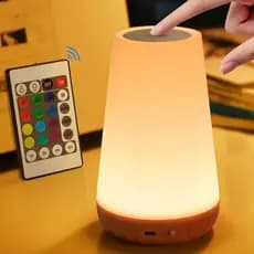 Luminária Led Rgb Toque Controle Remoto Recarga Usb C/ Timer