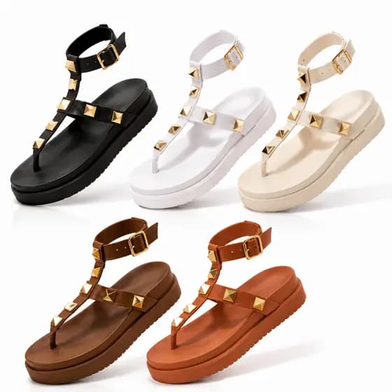 Sandália Feminina Pirâmide Plataforma Papete Birken Confortável Leve Moda Casual 33 ao 42