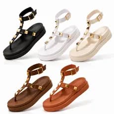 Sandália Feminina Pirâmide Plataforma Papete Birken Confortável Leve Moda Casual 33 ao 42