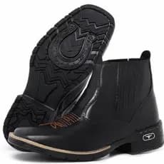 Botina Texana Masculina Country Bota Cano Curto Elástico Lateral Confortável