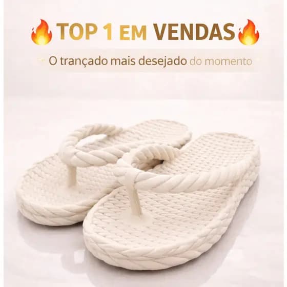 Sandália Trançada Chinelo De Dedo Nuvem Feminina Ortopédica Leve e Macia - Envio Rápido