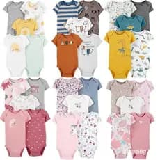 Kit Carter's Body Boy/Carters/Bebê Manga Curta/Conjunto de Roupas de 5 Peças JAPU ZXOC 1CIX ZKH1