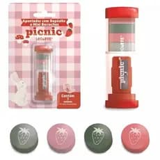Apontador Com Depósito E Mini Borrachas Picnic Leo & Leo Cor Rosa-chiclete