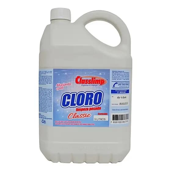 Alvejante Com Cloro Limpeza Pesada Galão 5 Litros Classlimp