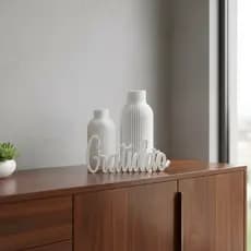 Kit 2 Vasos Decorativos e Palavra Gratidão | Ideal para Decorar Sala Quarto Escritório Casa