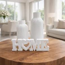 Kit 2 Vasos Decorativos e Palavra Home Coração | Decorar Sala Quarto Escritório Casa