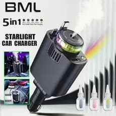 Carregador de Carro Rápido com LED Starry Sky e Aromatizador (Extensível)