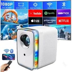 Projetor 5G 4K HD1080p Bluetooth Mobile TV B0X Xbox PS PC WiFi e Bluetooth G60110/220 Alto Falante Embutido+16GB