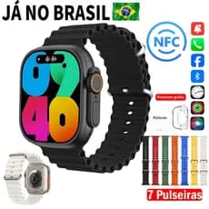 Smartwatch S20 Ultramax 7 Pulseiras 2026 Nova Série 10 Amoled NFC Calculador Bluetooth Relógio Inteligente