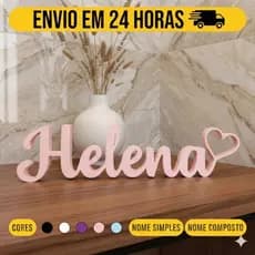 Letreiro Decorativo 3D Personalizado - Nome para Bebê, Filho, Namorado - Vários Tamanhos e Cores