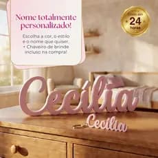 Letreiro Nome 3D Personalizado Decoração Mesa Aniversário Casamento Chá de Bebê Batizado Infantil