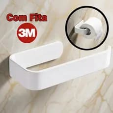 Porta Papel Higiênico Simples Suporte Parede Armário Banheiro sem perfuração Autoadesivo