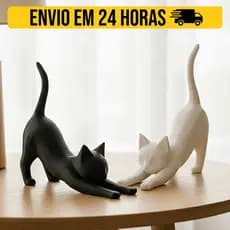 Kit Gatos Decorativos Minimalistas Moderno Para Quarto Sala Presentes Felinos G3