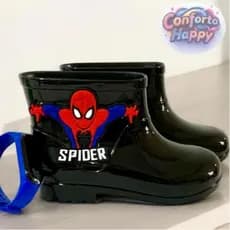 Bota Galocha Infantil Masculina Leve e Confortável Menino Aranha