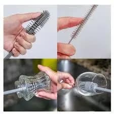 Kit 5  Escova De Lavar Garrafa Copos Multiuso De Silicone Portátil