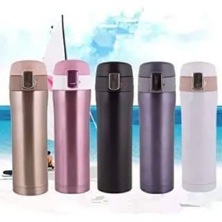 Garrafa Térmica 500ml Portátil Dourada Branca Rosé Vacuum Cup Academia Inox dupla Camada Envio Rápido