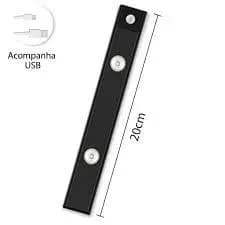 Luminária  Recarregável SmartTop LED Inteligente com Sensor de Movimento, Recarregável USB, Fina, 20/40cm 3 Módulos